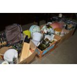 Four boxes of various china and kitchenalia