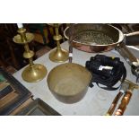 A brass pan
