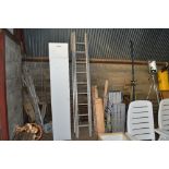 An aluminium extending ladder