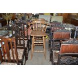 A pair of beech kitchen stools