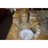 A quantity of stoneware flagons and jars etc