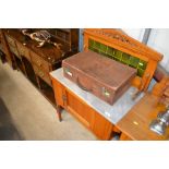 A late Victorian satin wood tile back washstand