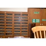 A J C King Ltd oak haberdashery cabinet