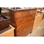 A 19th Century mahogany chest fitted two short ove