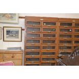 A J C King Ltd oak haberdashery cabinet - lacking