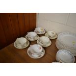 Six Royal Worcester "Roanoke" soup bowls and sauce