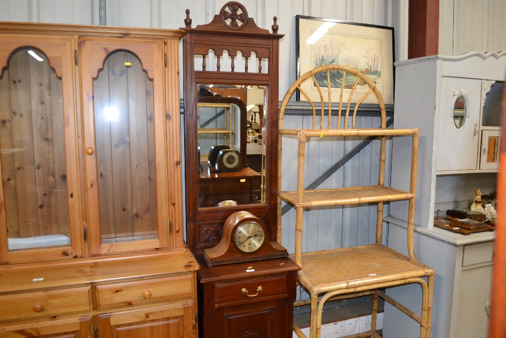 A Victorian style mahogany mirrored hall stand fit