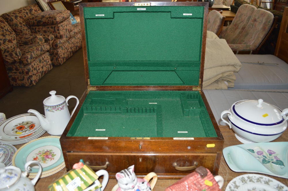 A walnut cutlery box