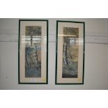 A pair of framed and glazed watercolour studies of