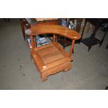A teak kidney shaped table and a Chinese square to