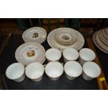 A quantity of hand painted and decorated tea ware