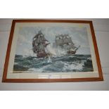 After Montague Dawson, a colour print entitled "Th