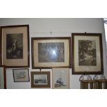 Three various large black and white prints