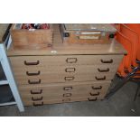 An oak effect plans chest