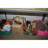 Four boxes of various sundry glass and china; kitc
