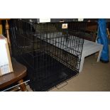 A large dog cage