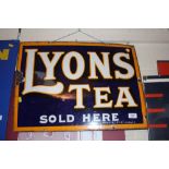 A "Lyons Tea Sold Here" enamel advertising sign, 24"