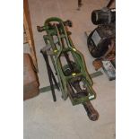 A vintage hand operated rail drill