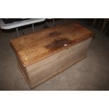 A large pine blanket box with candle box to interi