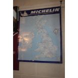 A "Michelin" advertising map of the UK, 34" x 28½" approx.