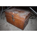 A large tin trunk