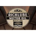 A "Richlube Motor Oil" circular enamel double sided