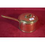 A 19th Century brass lidded saucepan