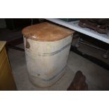 A large flour storage bin