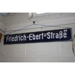 A "Friedrich-Ebert-Strasse" enamel street sign, 39½"