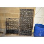 A quantity of ornate wrought iron fencing panels and gates