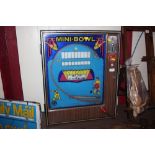 A vintage Mini-Bowl skittles arcade game