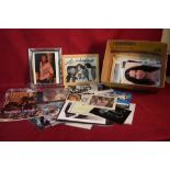 A large box of autograph photographs, including Th