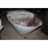 A French galvanised apple picker's bin