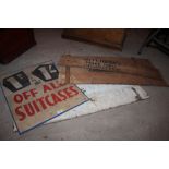 Two 'Mitchell Cigarettes' wood signs