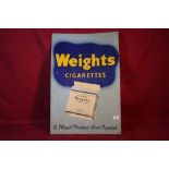 A "Player's Weights Cigarettes", tin advertising sig