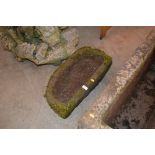 A small vintage stoneware shaped trough, (23" x 12" approx.)