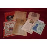 A copy booklet on the 1918 Armistice an old copy of Punch;