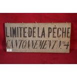 An early 20th Century French wooden fishing sign (