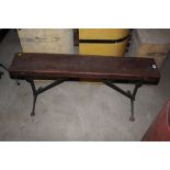 A Victorian metal framed and wooden bench