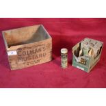 A Colmans Mustard box and a quantity of Haywards