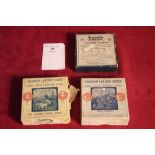 Three boxes of coloured and other Magic Lantern sl