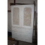 A white painted linen press AF