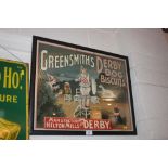A "Green Smiths Derby Dog Biscuits" advertising post
