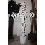 A Victorian cast iron free standing memorial cross