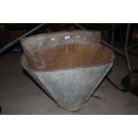 A French galvanised apple picker's bin