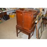 A good quality mahogany cutlery cabinet on stand w