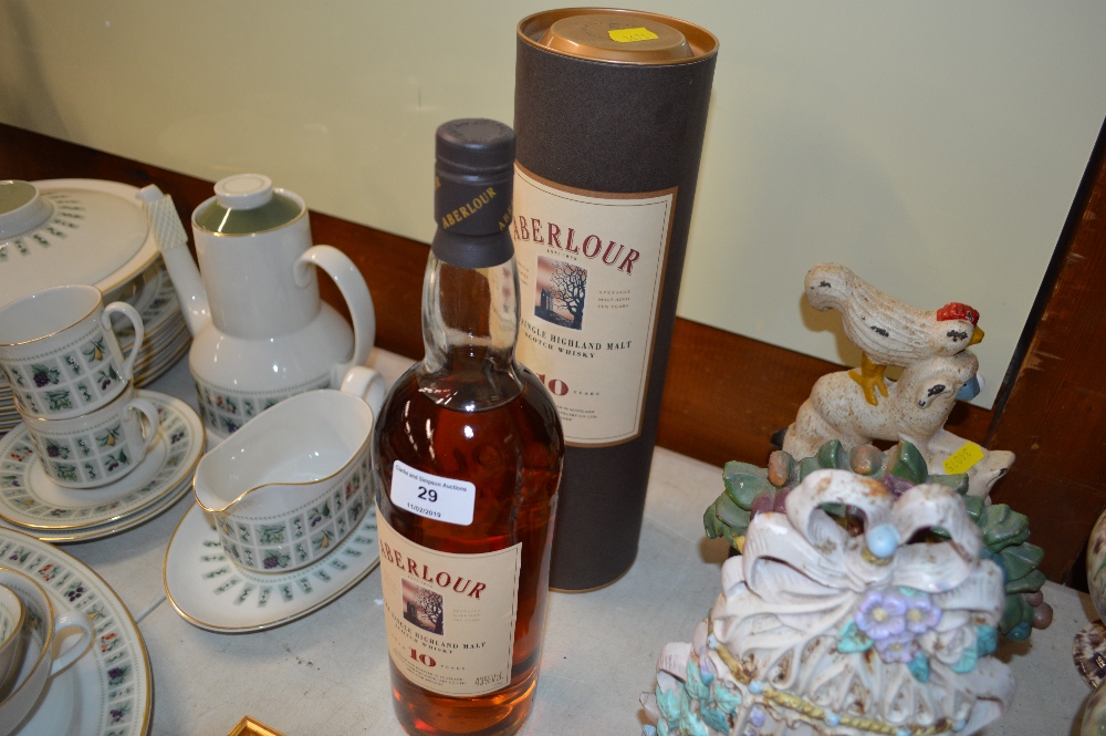 A bottle of Aberlour Single Highland Malt scotch w