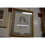 A Hellings pencil signed study of a spaniel