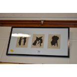 A set of three humerous silhouettes, signed and dat