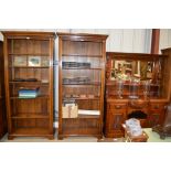A large good quality oak bookcase